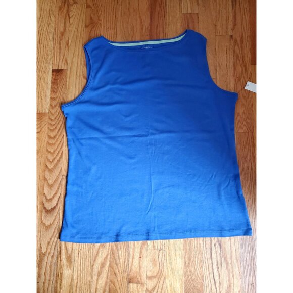 Talbots Womens 2X White Cotton Short Sleeve Tee & Blue Sleeveless Tank Set of 2 - Picture 6 of 8